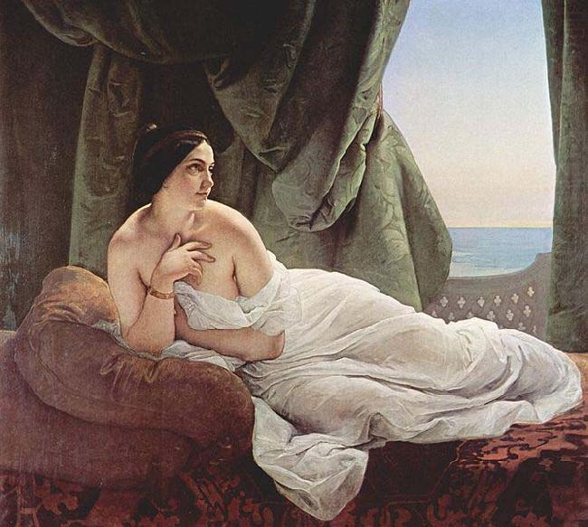 Odalisque Reclining, Francesco Hayez